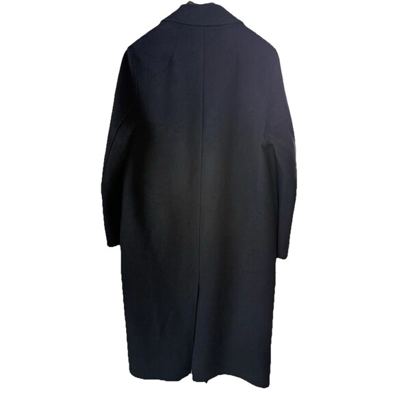 Zara Women's Medium Double Breasted Long Topcoat Peacoat Black Wool Blend - Picture 3 of 16
